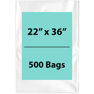 22X36 inches Clear Flat Poly Bags 1.5Mil Open Top (LDPE)